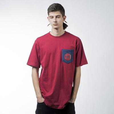 Mass Denim t-shirt koszulka Pocket Signature claret
