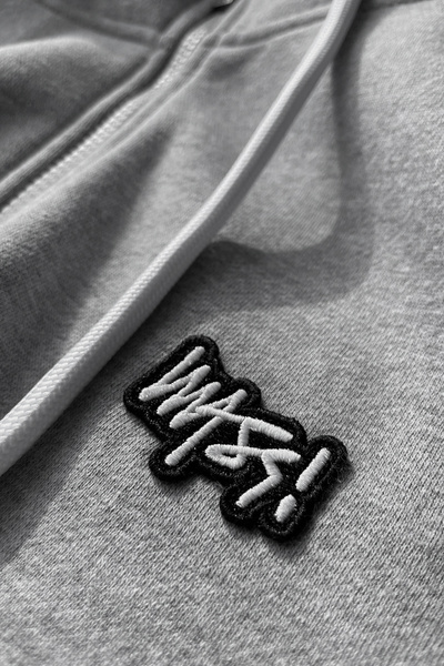 Mass DNM bluza Sweatshirt Signature Patch Zip Hoody - szara