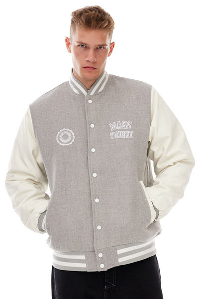 Mass DNM kurtka Jacket Athletic Baseball - jasnoszara