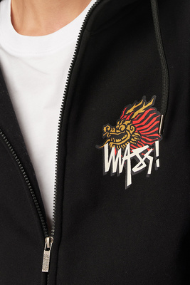 Mass DNM bluza Sweatshirt Dragon Hoody zip czarna