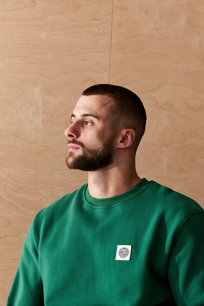 Mass DNM bluza Sweatshirt Patch Crewneck - zielona