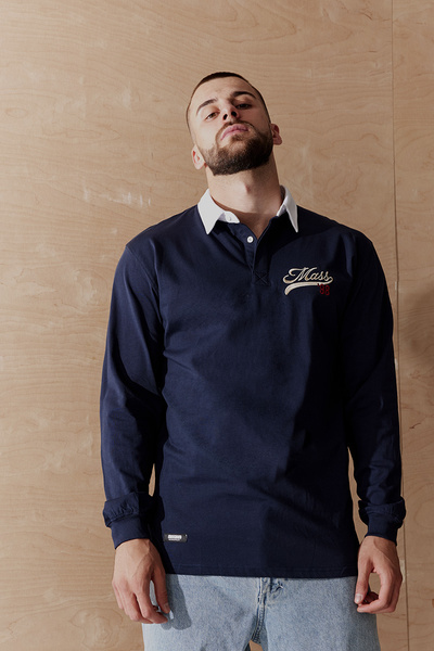 Mass DNM koszulka longsleeve Prospect Polo Longsleeve - granatowa