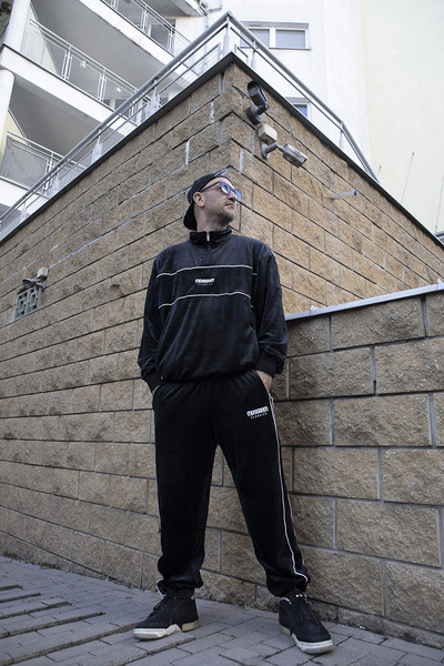 Mass DNM bluza Sweatshirt Classic Cut Velour Half Zip - czarna