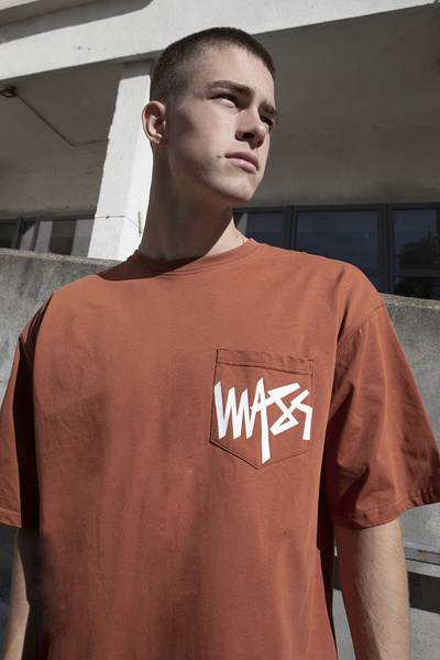 Mass Denim Pocket sign T-shirt ceglasta