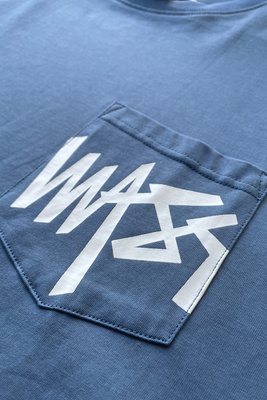Mass Denim Pocket sign T-shirt stalowa