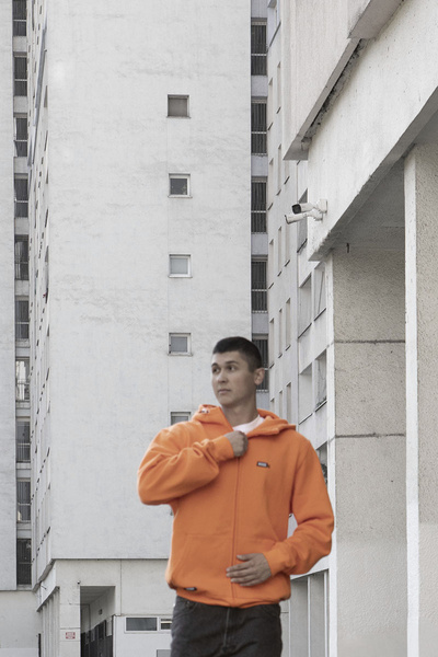 Mass DNM bluza Sweatshirt Mini Box Zip Hoody pomarańczowa