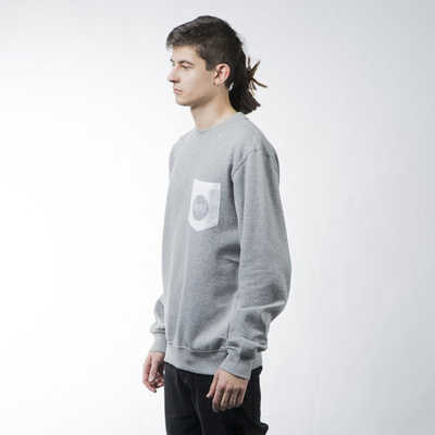 Mass Denim sweatshirt bluza Pocket Signature crewneck light heather grey 