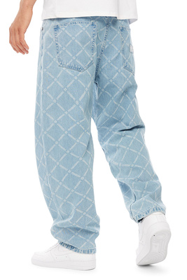 Mass DNM spodnie Monogram Jeans Extra baggy Fit - jasnoniebieskie