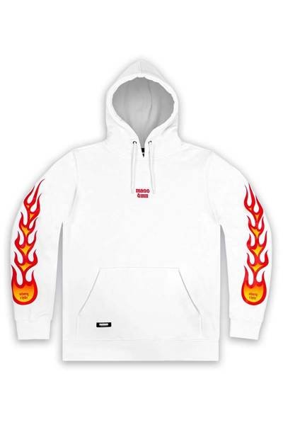 Mass DNM bluza Sweatshirt Fire Hoody - biała
