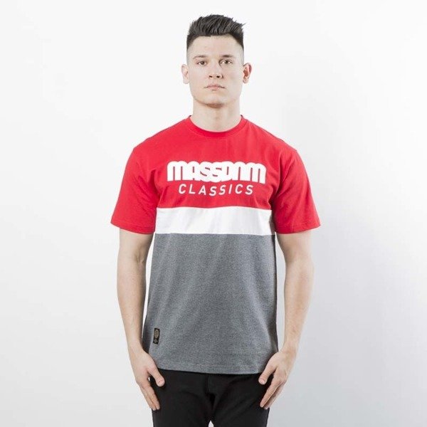Mass DNM koszulka T-shirt Respect - red / dark heather grey