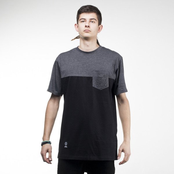 Mass Denim koszulka t-shirt Pocket Base black / dark heather grey