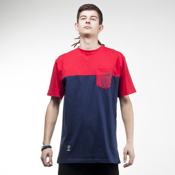 Mass Denim koszulka t-shirt Pocket Base navy / red